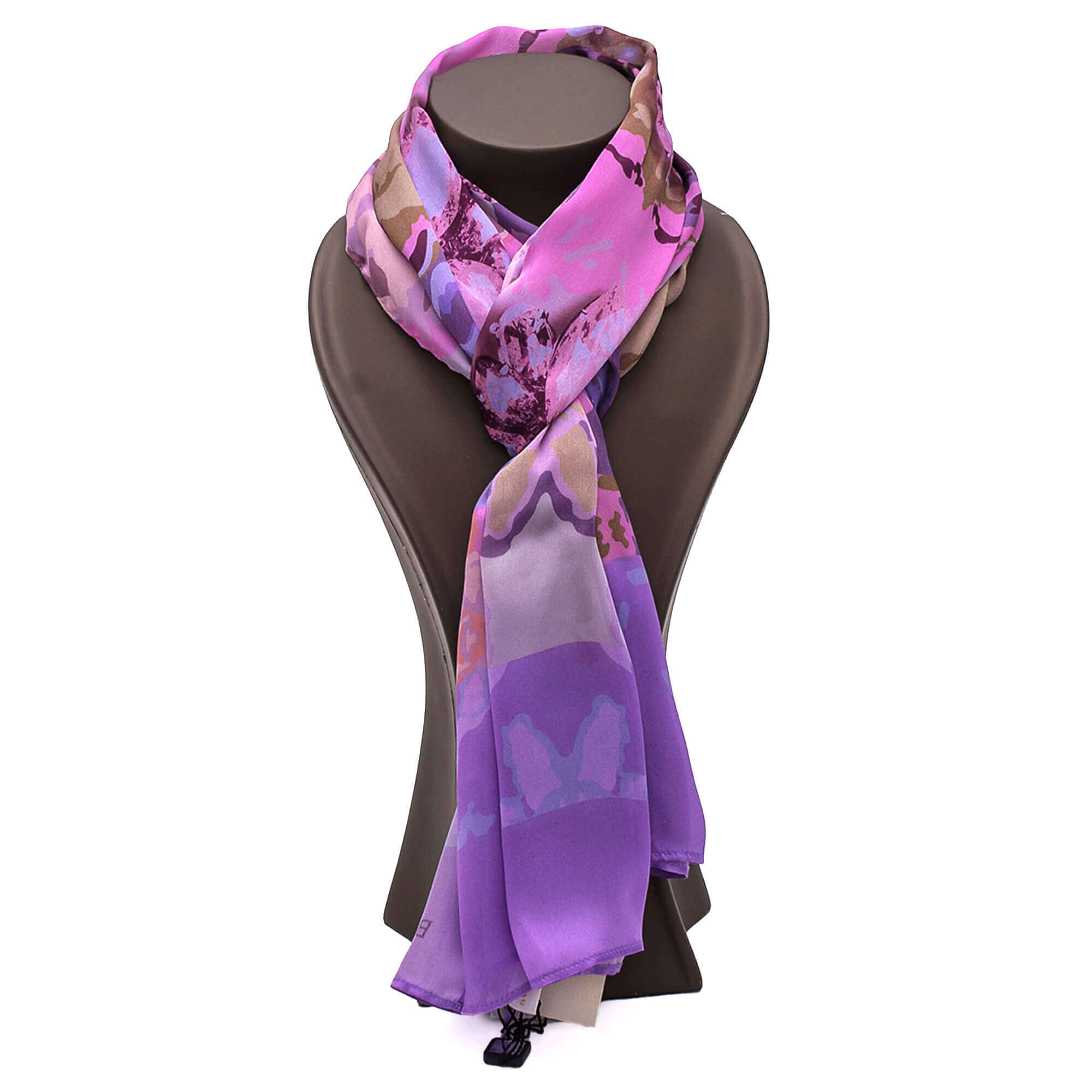 Bvlgari - Purple Silk Floral Print Shawl
